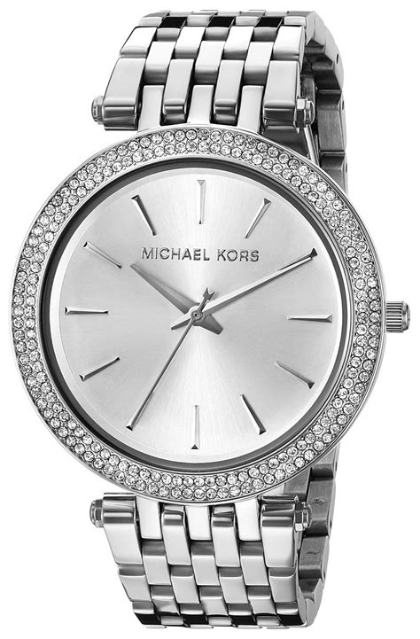 silver with diamonds michael kors watch|mk dimond watch.